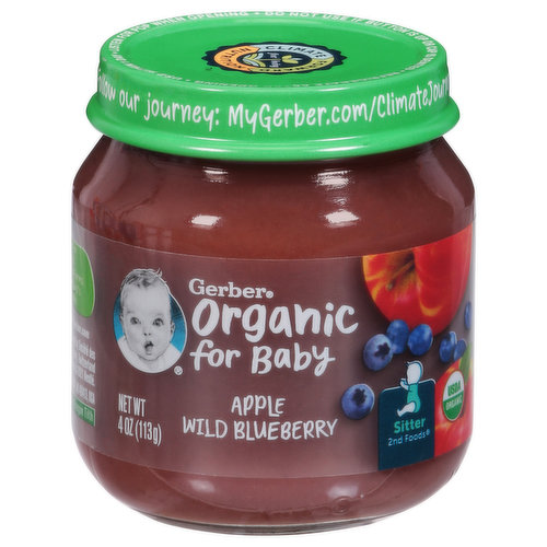 Gerber Apple Wild Blueberry, Organic