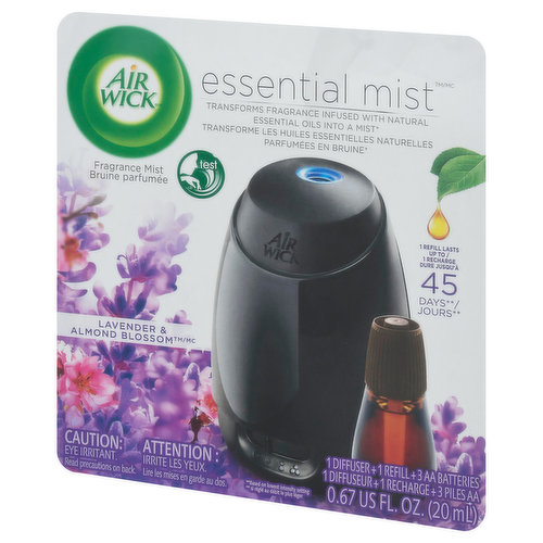 Air Wick Essential Mist Oil Air Freshener Diffuser Refill, Lavender &  Almond Blossom, 0.67 Fl. Oz.