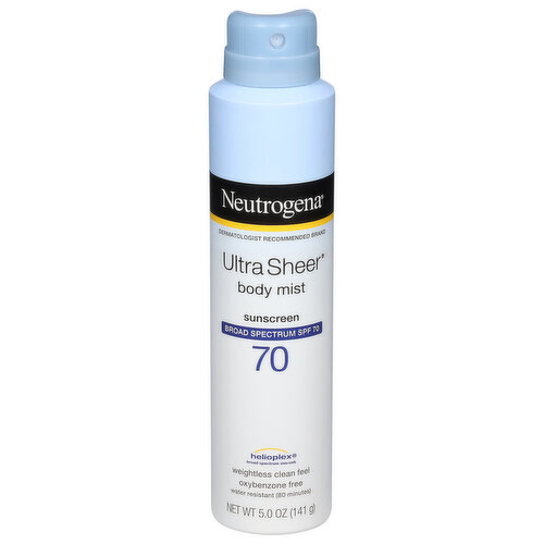 Neutrogena Sunscreen, Body Mist, Broad Spectrum SPF 70