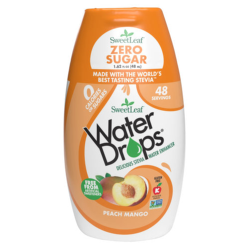 SweetLeaf Water Enhancer, Delicious Stevia, Zero Sugar, Peach Mango