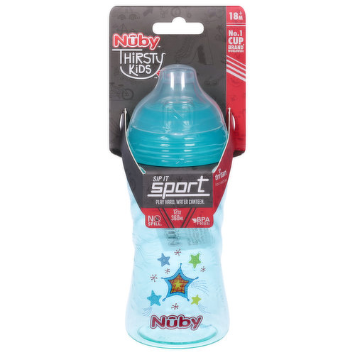 Nuby Thirsty Kids Water Canteen, 12 Ounces, 18+ Months