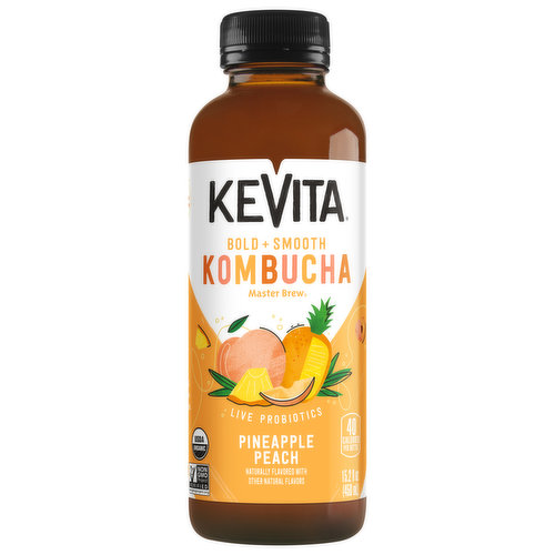 KeVita Kombucha, Pineapple Peach, Master Brew