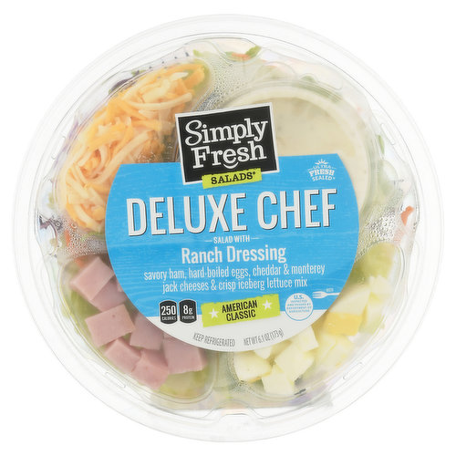 Simply Fresh Salads Salad with Ranch Dressing, Deluxe Chef, American Classic