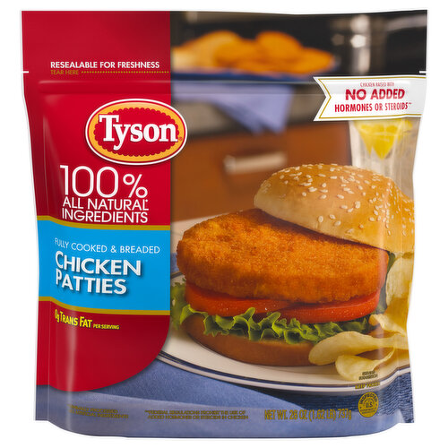 Tyson Chicken Patties, Fully Cooked & Breaded