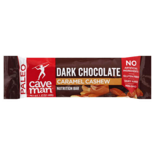 Caveman Nutrition Bar, Dark Chocolate, Caramel Cashew