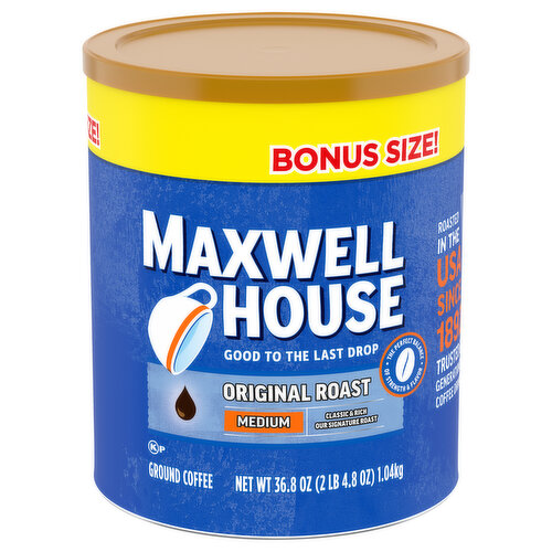 Maxwell House Coffee, Ground, Medium, The Original Roast, Bonus Size