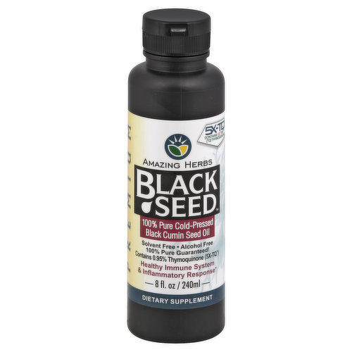 Amazing Herbs Black Cumin Seed Oil, 100% Pure Cold-Pressed, Premium