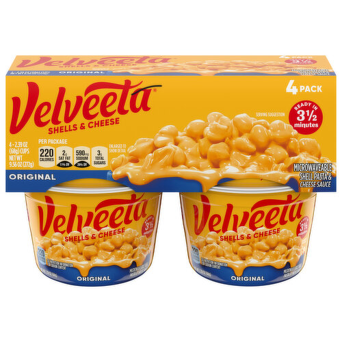 Velveeta Shells & Cheese, Original, 4 Pack