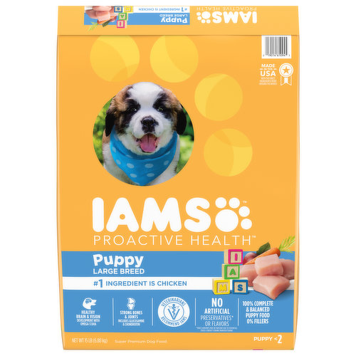 IAMS Dog Food, Super Premium, Chicken, Puppy, Large Breed