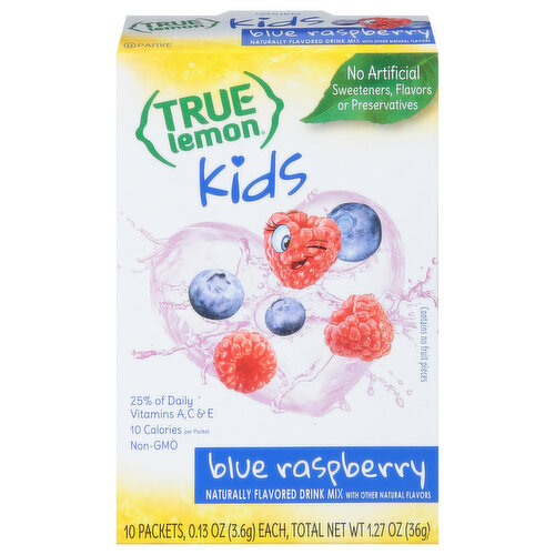 True Lemon Drink Mix, Kids, Blue Raspberry