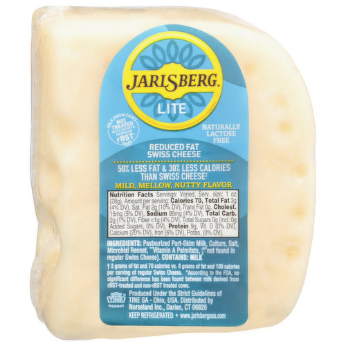 Jarlsberg Swiss Cheese, Reduced Fat