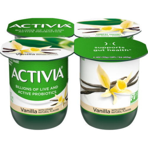 Activia Yogurt, Lowfat, 1.5% Milkfat, Vanilla