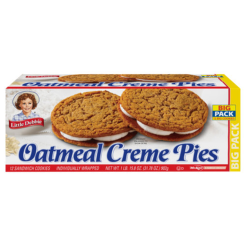 Little Debbie Sandwich Cookies, Oatmeal Creme Pies, Big Pack