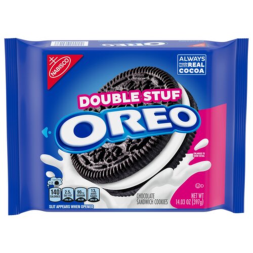 OREO Double Stuf Chocolate Sandwich Cookies, 14.03 oz