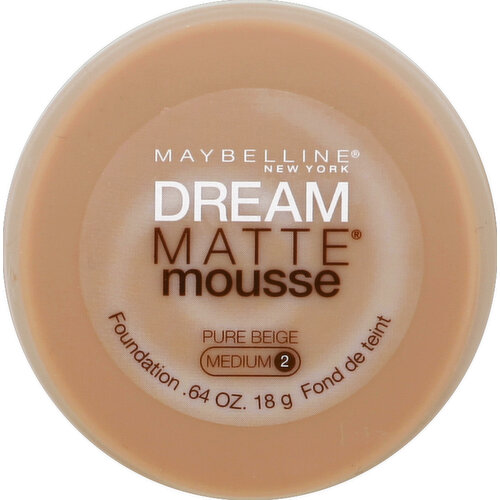 maybelline Foundation, Mousse, Pure Beige 2, Medium