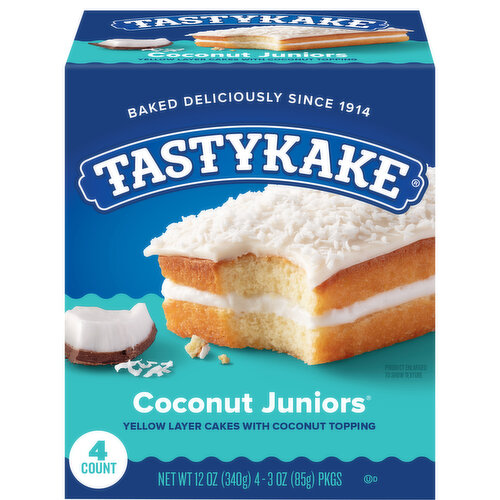 Tastykake Yellow Layer Cake, with Coconut Topping, Coconut Juniors