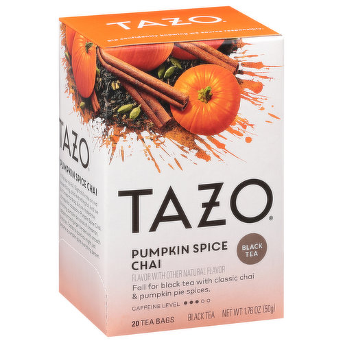 Tazo Black Tea, Pumpkin Spice Chai, Tea Bags
