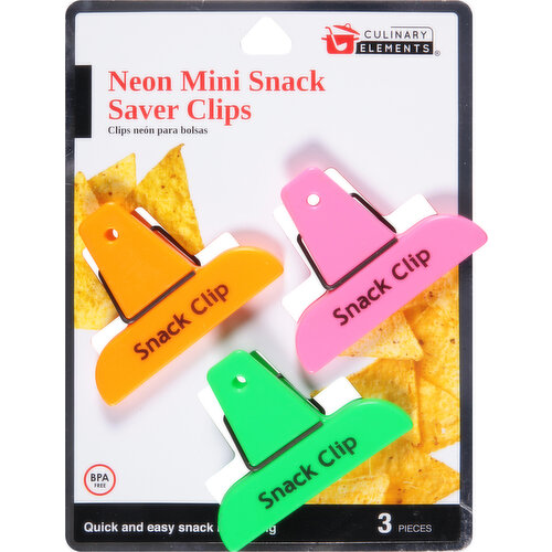 Culinary Elements Clips, Snack Saver, Neon Mini