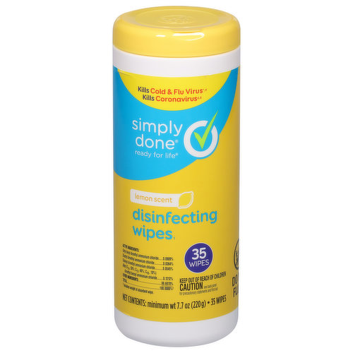 Wipes, Disinfecting, Lemon Scent