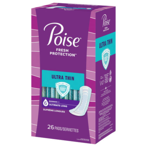 Poise Pads Ultimate Long Incontinence Pads - Pack of 27