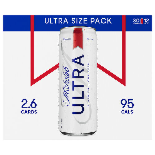 Michelob Ultra Beer, Superior Light, Ultra Size Pack