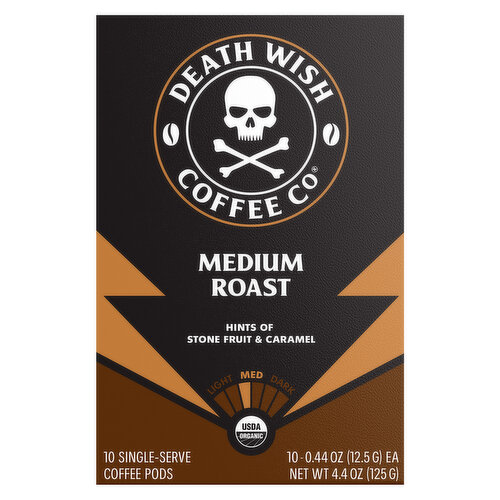 Death Wish Coffee Co Coffee, Medium Roast, Single Serve Pods