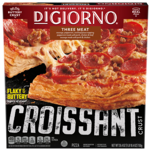 DiGiorno Pizza, Three Meat, Croissant Crust
