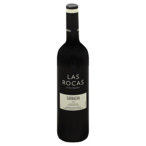 Las Rocas de San Alejandro. DO Calatayud. Calatayud red wine. Alc. 15.2% by vol. Product of Spain.
