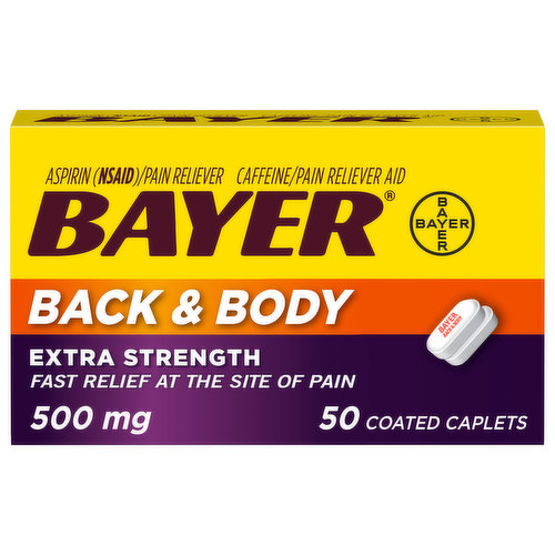Bayer Back & Body, Extra Strength, 500 mg, Coated Caplets