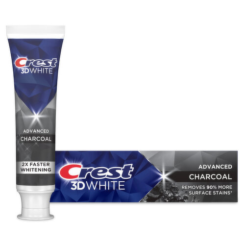 Crest 3D White Toothpaste, Advanced, Charcoal Teeth Whitening Toothpaste with Fluoride