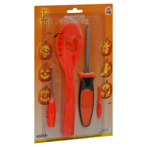 Far East Brokers and Consultants Pumpkin Carving Kit, 10 Piece, Ages 8+