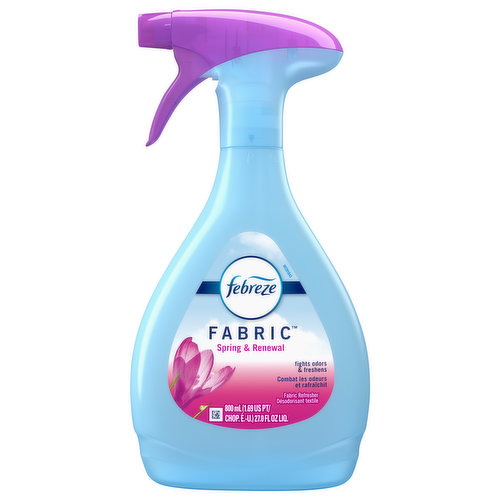 Fresh odors & freshens. Formulated with: no dyes; no phthalates; no formaldehyde. Safe on: Couch; Curtains; Bedroom; Clothes. Fights fabric stinks. Spray daily for a fresher home. Freshen up hard to wash fabrics. Spray and let dry. Terracycle: Recycle at Terracycle.com.