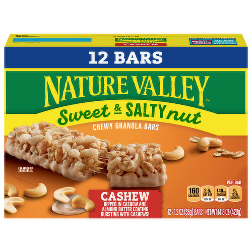 Nature Valley Granola Bars, Cashew, Sweet & Salty Nut, Chewy