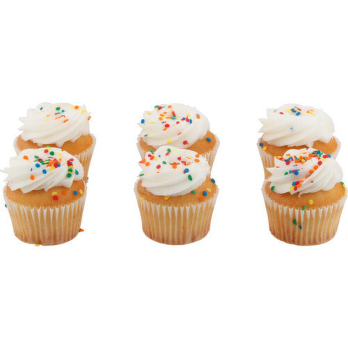 Fresh White Cupcakes With White Icing