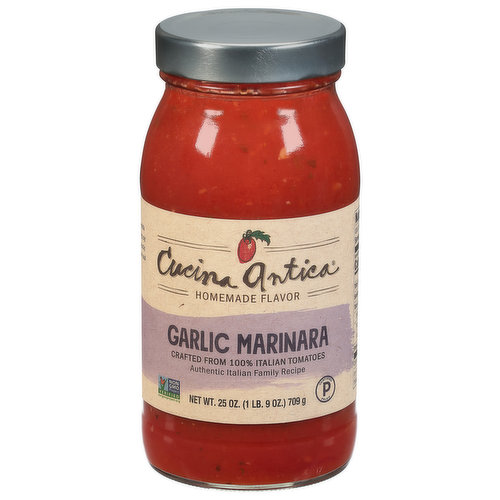 Cucina Antica Cooking Sauce, Premium, Marinara Garlic