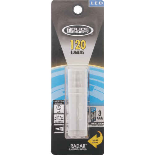 Police Security Flashlight, LED, Radar, 120 Lumens