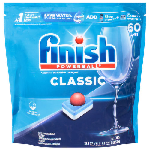 Finish Dishwasher Detergent, Classic, Automatic, Tabs