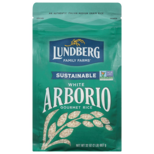 An authentic Italian medium grain rice. Better the world with every bite! Since 1937, our family has been growing wholesome, great-tasting rice while tending to soil, air, water, and wildlife as carefully as our crops. Some people say we're a bit unconventional. But doing things our way - sustainably at every step - allows us to make better food for your table while leaving a better world for the next generation. So when you choose Lundberg, you can feel confident that you're bettering the world with every bite. Sustainable. We use 100% renewable energy manufacture our rice. Terracycle: Recyclable through the TerraCycle program. Visit www.terracycle.com to find out how.