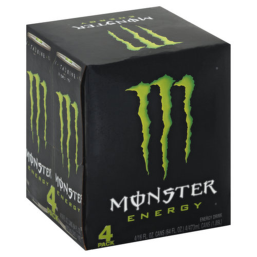 Caffeine From All Sources: 80 mg per 8 fl oz serving (160 mg per can). www.monsterenergy.com. Facebook. Instagram. Twitter. YouTube.