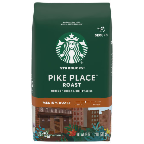 Starbucks Coffee, Ground, Medium Roast, Pike Place Roast