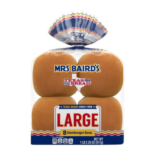 Mrs Baird's  Large Hamburger Buns ( 8 count )