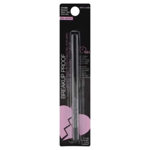 Wet n Wild Gel Eyeliner, Retractable, Waterproof, Blackest Black 1111491