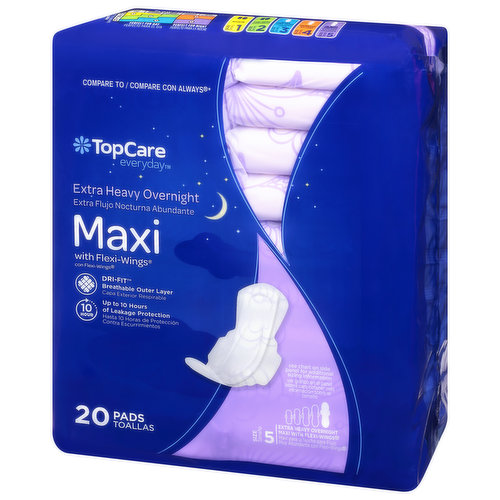 TopCare Pads, Maxi, with Flexi-Wings, Extra Heavy Overnight, Size 5 -  Brookshire's