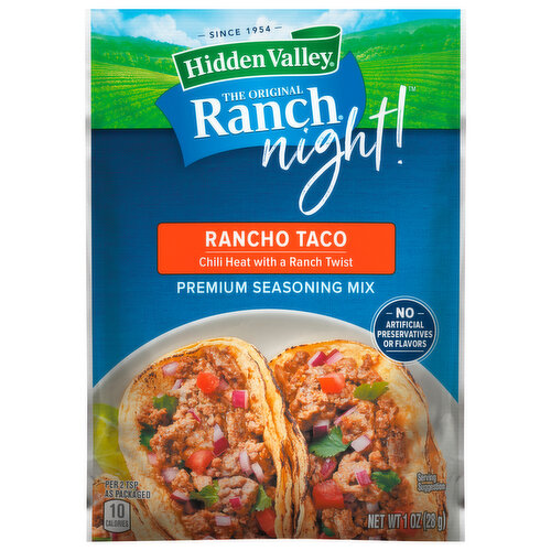 Hidden Valley Seasoning Mix, Premium, Rancho Taco