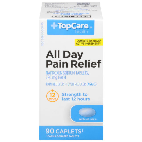 TopCare All Day Pain Relief, 220 mg, Caplets