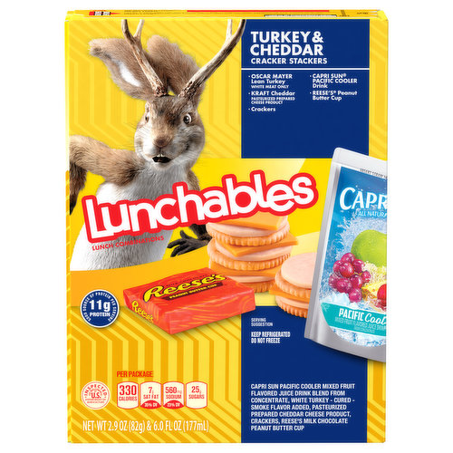 Lunchables Cracker Stackers, Turkey and Cheddar, Fun Pack