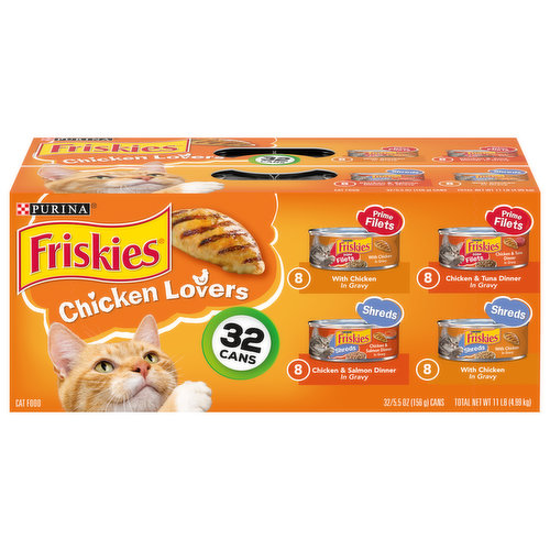 Friskies Gravy Wet Cat Food Variety Pack, Chicken Lovers Prime Filets & Shreds