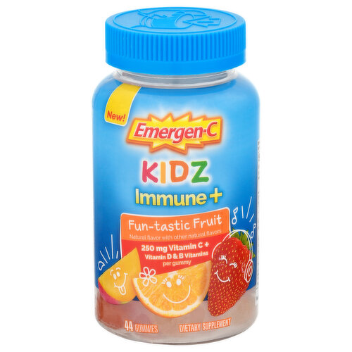 New! A delicious way to naturally support your immune system and energy. High potency vitamin C + rich in vitamin D. Enhance energy with B vitamins. Due to use of plant-based colors, gummy appearance may change over time. This does not alter the product potency.