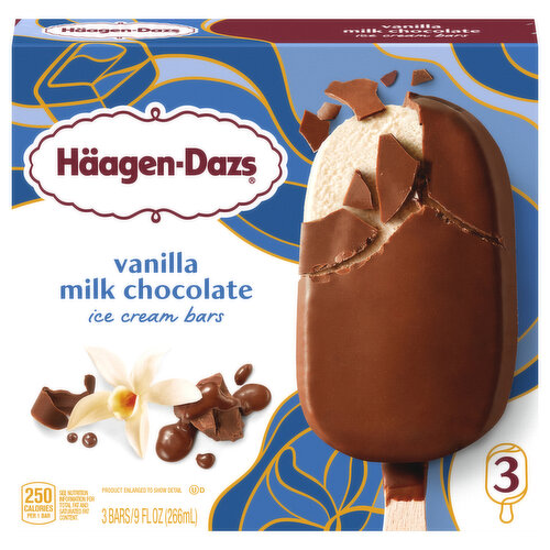 Haagen-Dazs Häagen-Dazs Vanilla Milk Chocolate Ice Cream Snack Bars, 3 Count