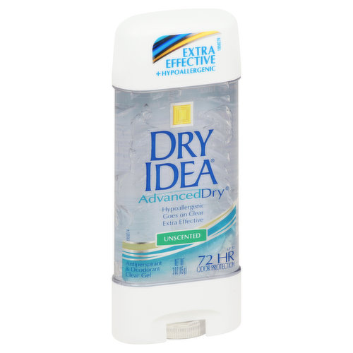 Dry Idea Antiperspirant & Deodorant, Unscented, Clear Gel